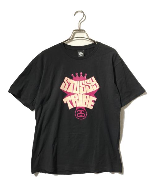 stussy（ステューシー）stussy (ステューシー) プリントTシャツ/ロゴTシャツ ブラック サイズ:MEDIUMの古着・服飾アイテム