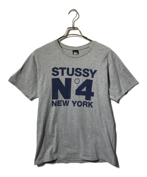 stussy（ステューシー）stussy (ステューシー) プリントTシャツ/ロゴTシャツ グレー サイズ:MEDIUMの古着・服飾アイテム
