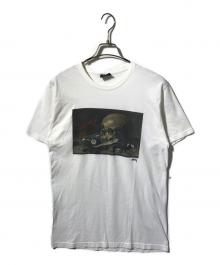 stussy（ステューシー）の古着「8ボール＆スカルプリントTシャツ」｜ホワイト