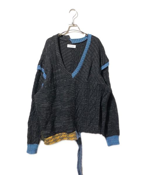 bodysong.（ボディソング）bodysong. (ボディソング) ランダムリブデザインニット ブラック×ブルー サイズ:表記なしの古着・服飾アイテム