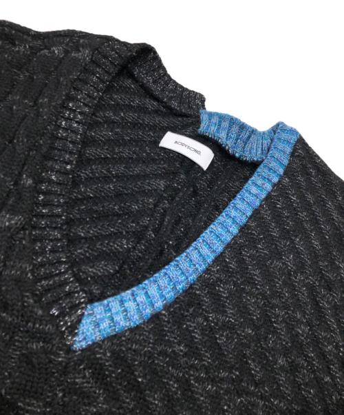 bodysong.（ボディソング）bodysong. (ボディソング) ランダムリブデザインニット ブラック×ブルー サイズ:表記なしの古着・服飾アイテム
