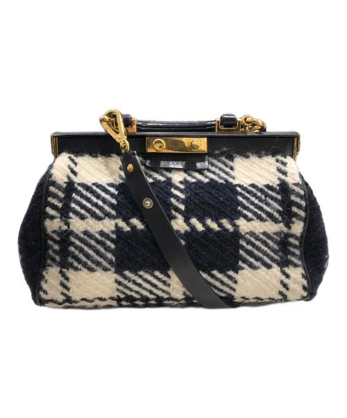 MARNI（マルニ）MARNI (マルニ) 2WAYバッグ ネイビー×ホワイトの古着・服飾アイテム