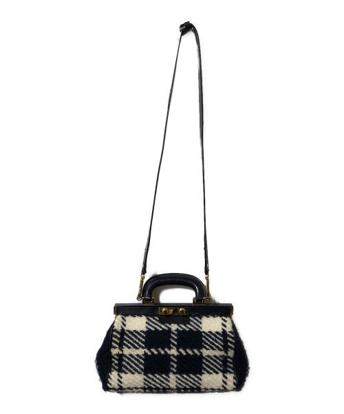 MARNI（マルニ）MARNI (マルニ) 2WAYバッグ ネイビー×ホワイトの古着・服飾アイテム