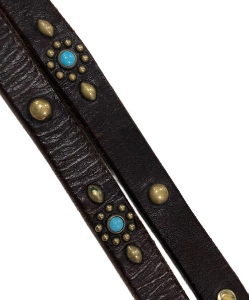 htc（エイチティーシー）HTC (エイチティーシー) スタッズナローベルト ブラウン サイズ:34の古着・服飾アイテム