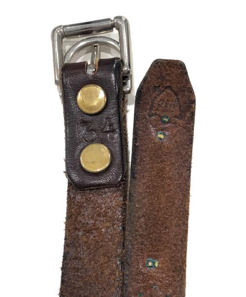 htc（エイチティーシー）HTC (エイチティーシー) スタッズナローベルト ブラウン サイズ:34の古着・服飾アイテム