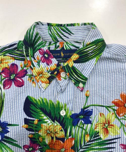 RALPH LAUREN（ラルフローレン）RALPH LAUREN (ラルフローレン) シアサッカーアロハシャツ/ストライプ半袖シャツ マルチカラー サイズ:Mの古着・服飾アイテム