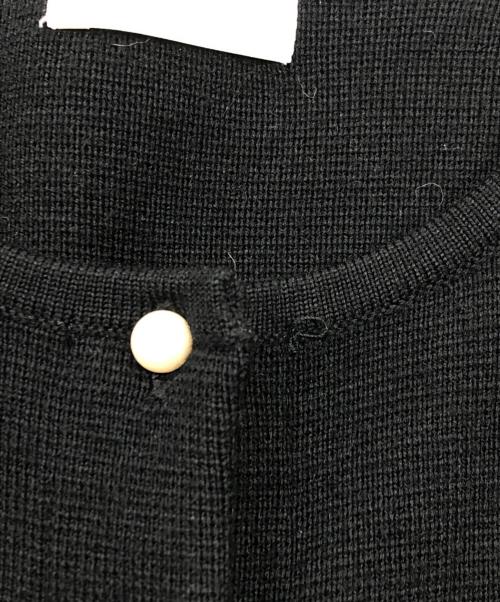 BALLSEY（ボールジィ）BALLSEY (ボールジィ) ウールコットンパールコンビ クルーネックカーディガン ブラック サイズ:Sの古着・服飾アイテム