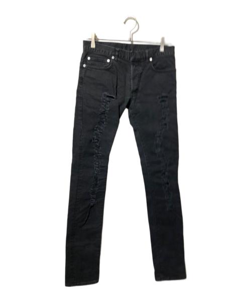 Dior（ディオール）DIOR (ディオール) デストロイ加工デニムパンツ ブラック サイズ:71cm（W28）の古着・服飾アイテム