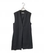 icBアイシービー）の古着「Fluid Back Satinジレ」｜ブラック