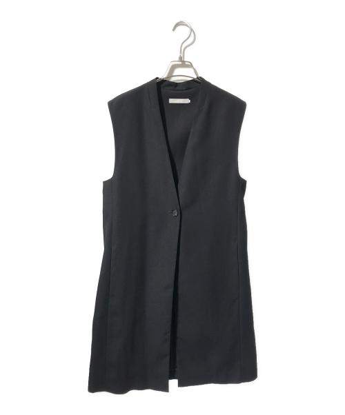 icB（アイシービー）icB (アイシービー) Fluid Back Satinジレ ブラック サイズ:4の古着・服飾アイテム