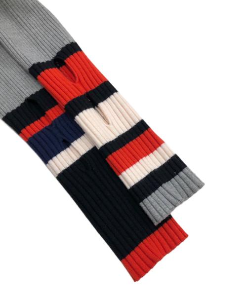 AULA AILA（アウラアイラ）AULA AILA (アウラアイラ) ボーダースリーブリブニット マルチカラーの古着・服飾アイテム