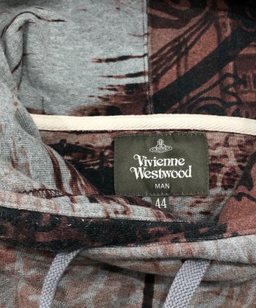 Vivienne Westwood man（ヴィヴィアン ウェストウッド マン）Vivienne Westwood man (ヴィヴィアン ウェストウッド マン) プリントデザインパーカー レッド×グレー サイズ:44の古着・服飾アイテム