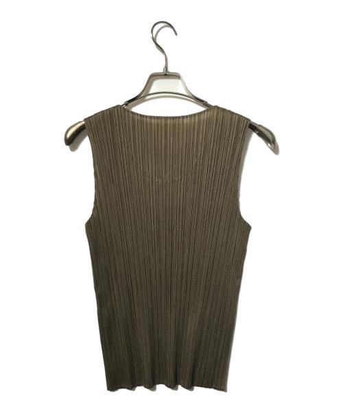 PLEATS PLEASE（プリーツプリーズ）PLEATS PLEASE (プリーツプリーズ) プリーツカットソー/ノースリブカットソー カーキ サイズ:3の古着・服飾アイテム