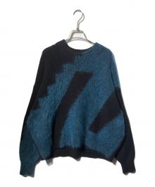COS（コス）の古着「ジオメトリックモックネックニット」｜ブラウン×ブルー