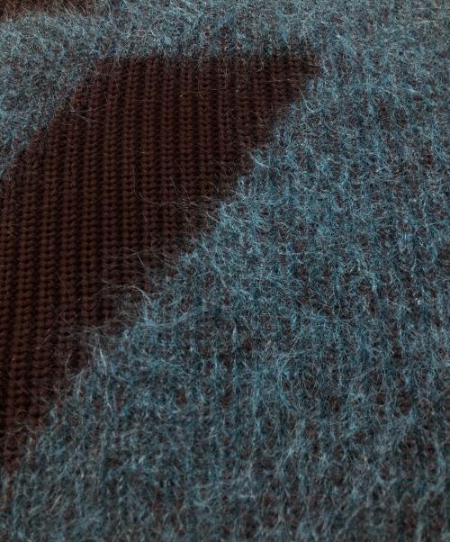 COS（コス）COS (コス) ジオメトリックモックネックニット ブラウン×ブルー サイズ:Mの古着・服飾アイテム