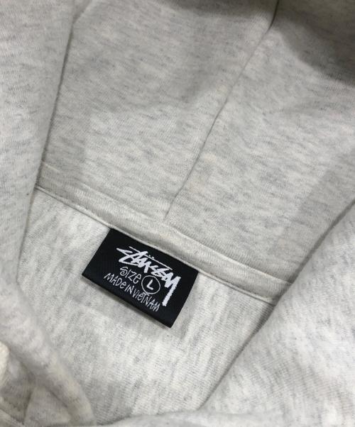 stussy（ステューシー）stussy (ステューシー) STOCK LOGO APPLIQUE HOODIE / ストックロゴアップリケフーディー グレー サイズ:Lの古着・服飾アイテム
