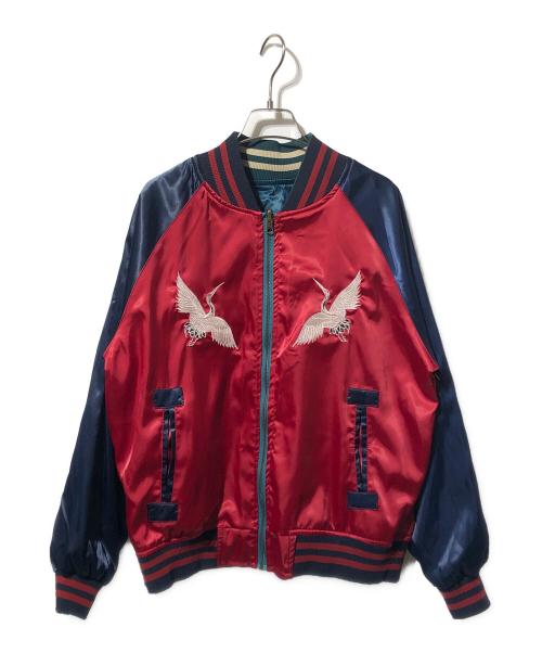 U'S NAVY（ユーエスネイビー）U'S NAVY (アメリカ海軍) リバーシブルスタジャン レッド×グリーン サイズ:Lの古着・服飾アイテム