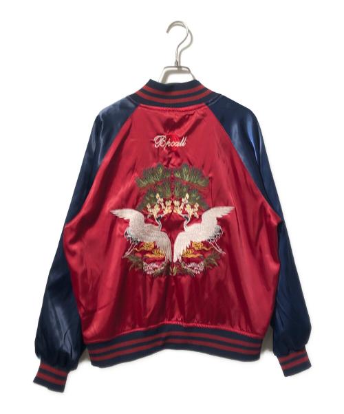 U'S NAVY（ユーエスネイビー）U'S NAVY (アメリカ海軍) リバーシブルスタジャン レッド×グリーン サイズ:Lの古着・服飾アイテム