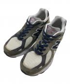 NEW BALANCEニューバランス）の古着「990V3 ローカットスニーカー」｜ネイビー×ベージュ