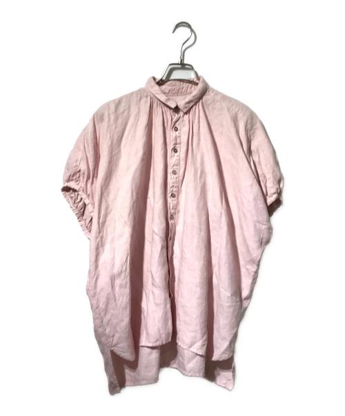 nest Robe（ネストローブ）nest Robe (ネストローブ) リネンパフィーブラウス/半袖ブラウス ピンク サイズ:Fの古着・服飾アイテム