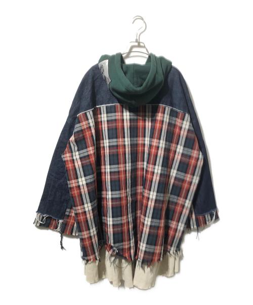 KIDILL（キディル）KIDILL (キディル) Docking Zip Parka / ドッキングジップパーカー グリーン×インディゴ サイズ:Freeの古着・服飾アイテム