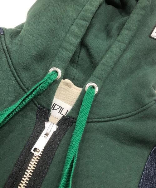 KIDILL（キディル）KIDILL (キディル) Docking Zip Parka / ドッキングジップパーカー グリーン×インディゴ サイズ:Freeの古着・服飾アイテム