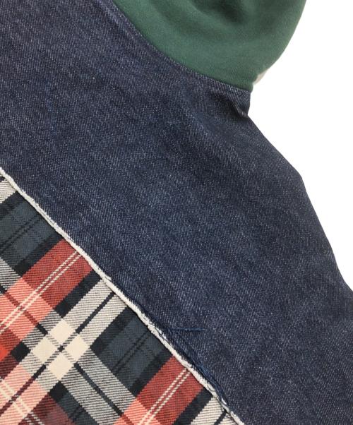 KIDILL（キディル）KIDILL (キディル) Docking Zip Parka / ドッキングジップパーカー グリーン×インディゴ サイズ:Freeの古着・服飾アイテム