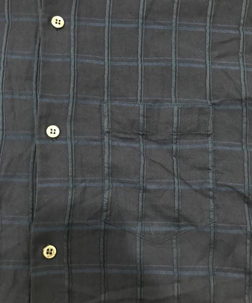 juha（ユハ）juha (ユハ) Shadow Check Crop Shirt/シャドウチェッククロップシャツ/半袖シャツ ネイビー サイズ:2の古着・服飾アイテム
