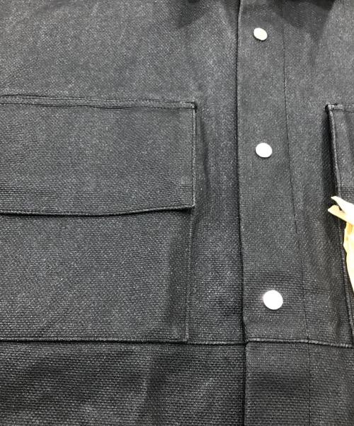 OUAT（オーユーエーティー）OUAT (オーユーエーティー) フリンジポケットリネンシャツジャケット ブラック サイズ:Lの古着・服飾アイテム