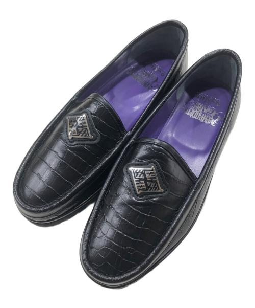 BUDSPOOL（バッズプール）BUDSPOOL (バッズプール) GAKKIN BLOHM CROCODILE EMBOSS LEATHER LOAFER ブラック サイズ:25 1/2の古着・服飾アイテム