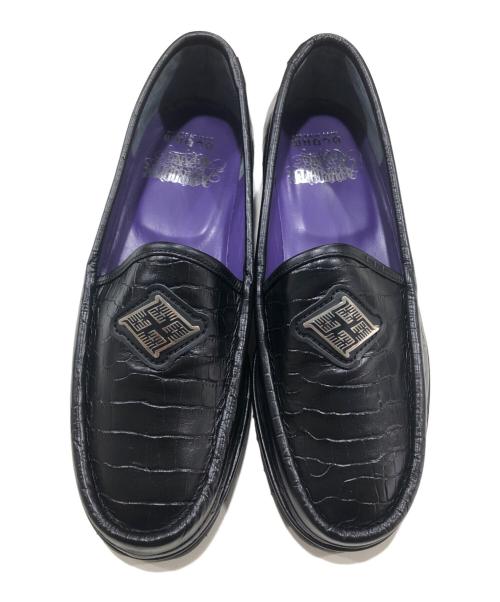 BUDSPOOL（バッズプール）BUDSPOOL (バッズプール) GAKKIN BLOHM CROCODILE EMBOSS LEATHER LOAFER ブラック サイズ:25 1/2の古着・服飾アイテム
