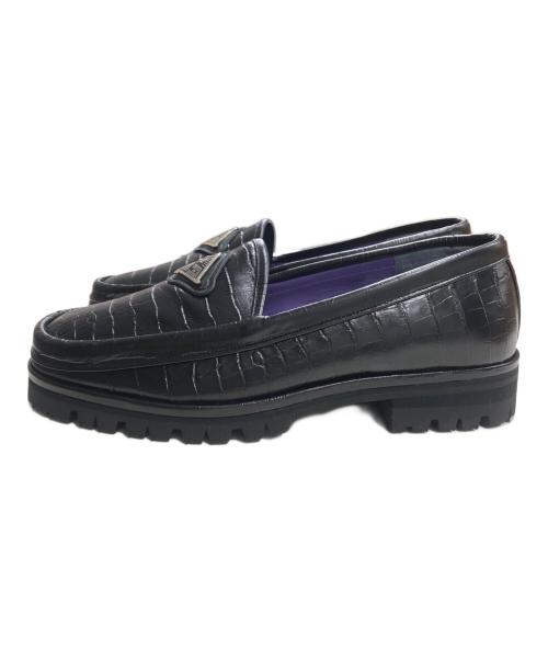 BUDSPOOL（バッズプール）BUDSPOOL (バッズプール) GAKKIN BLOHM CROCODILE EMBOSS LEATHER LOAFER ブラック サイズ:25 1/2の古着・服飾アイテム