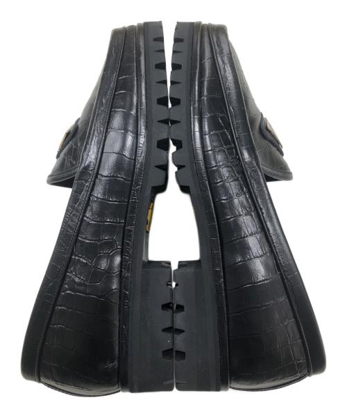 BUDSPOOL（バッズプール）BUDSPOOL (バッズプール) GAKKIN BLOHM CROCODILE EMBOSS LEATHER LOAFER ブラック サイズ:25 1/2の古着・服飾アイテム
