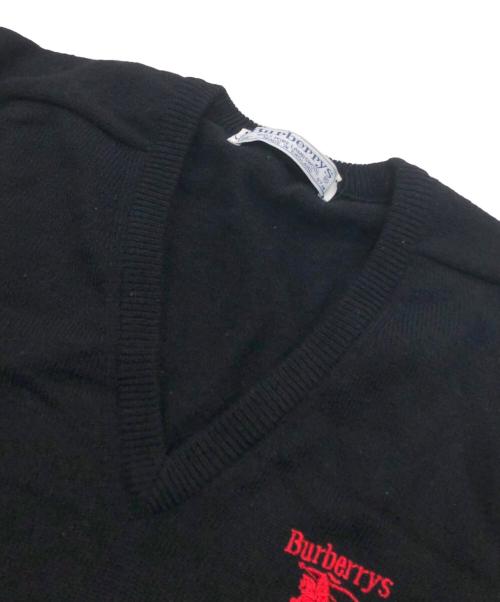 Burberry's（バーバリー）Burberry's (バーバリーズ) Vネックニット ブラック サイズ:表記なしの古着・服飾アイテム