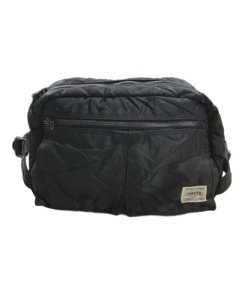 PORTER（ポーター）PORTER (ポーター) 近江ちぢみ ボディバッグ ブラックの古着・服飾アイテム
