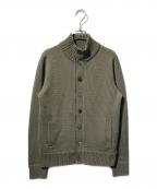 Maker's Shirt 鎌倉メーカーズシャツカマクラ）の古着「スタンドカラーニットカーディガン/ウールカーディガン」｜カーキ