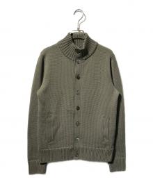 Maker's Shirt 鎌倉（メーカーズシャツカマクラ）の古着「スタンドカラーニットカーディガン/ウールカーディガン」｜カーキ