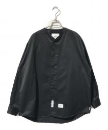 WTAPS（ダブルタップス）の古着「LEAGUE 01 / LS / CTPL. TWILL シャツ/ノーカラーシャツ」｜ブラック