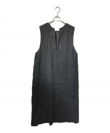 KAGURE（カグレ）の古着「リネンボックスワンピース」｜ブラック