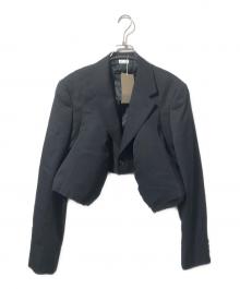 COMME des GARCONS HOMME PLUS（コムデギャルソンオムプリュス）の古着「パテッドクロップド変形テーラードジャケット」｜ブラック