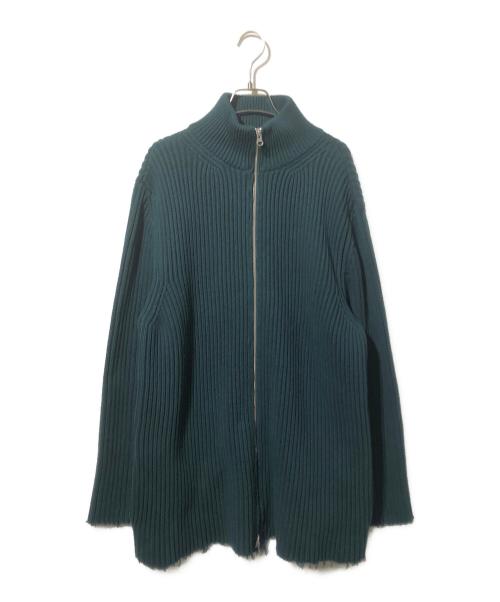 MM6 Maison Margiela（エムエムシックスメゾンマルジェラ）MM6 Maison Margiela (エムエムシックスメゾンマルジェラ) Damaged Knit Cardigan グリーン サイズ:Sの古着・服飾アイテム