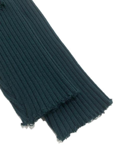 MM6 Maison Margiela（エムエムシックスメゾンマルジェラ）MM6 Maison Margiela (エムエムシックスメゾンマルジェラ) Damaged Knit Cardigan グリーン サイズ:Sの古着・服飾アイテム