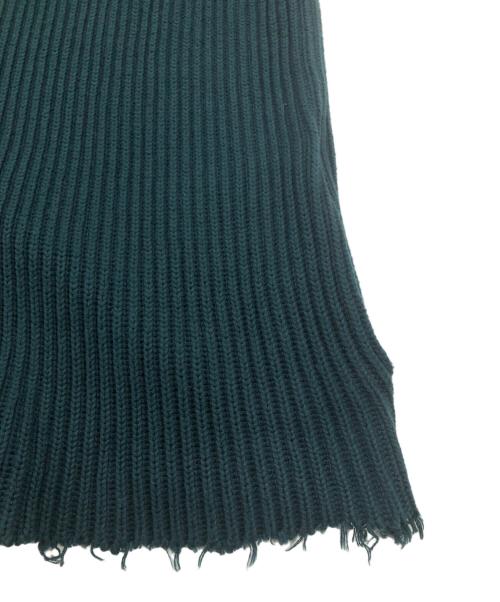 MM6 Maison Margiela（エムエムシックスメゾンマルジェラ）MM6 Maison Margiela (エムエムシックスメゾンマルジェラ) Damaged Knit Cardigan グリーン サイズ:Sの古着・服飾アイテム