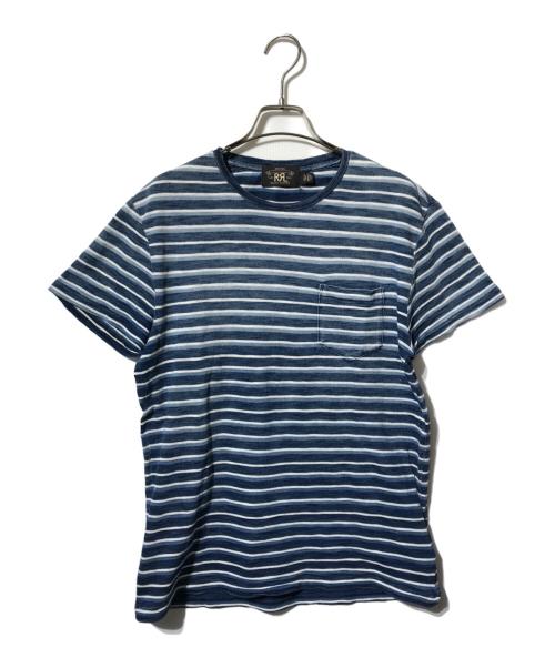 RRL（ダブルアールエル）RRL (ダブルアールエル) 半袖ボーダーカットソー/半袖コットンTシャツ ブルー サイズ:Sの古着・服飾アイテム