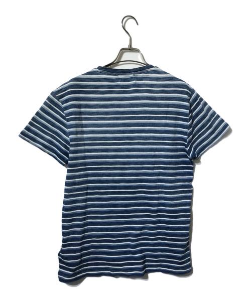 RRL（ダブルアールエル）RRL (ダブルアールエル) 半袖ボーダーカットソー/半袖コットンTシャツ ブルー サイズ:Sの古着・服飾アイテム