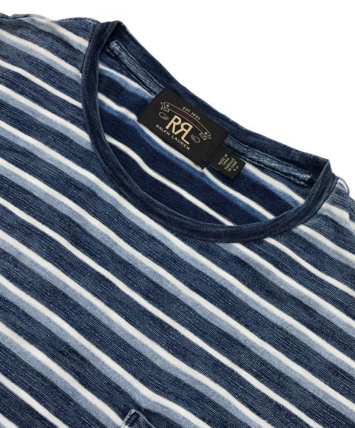 RRL（ダブルアールエル）RRL (ダブルアールエル) 半袖ボーダーカットソー/半袖コットンTシャツ ブルー サイズ:Sの古着・服飾アイテム