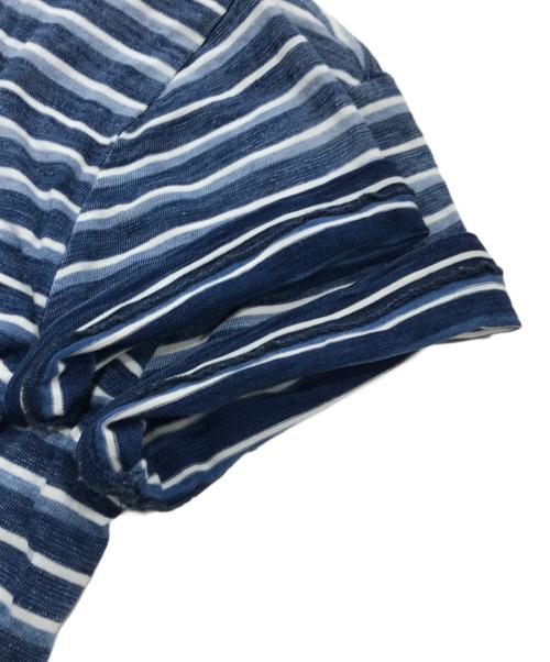 RRL（ダブルアールエル）RRL (ダブルアールエル) 半袖ボーダーカットソー/半袖コットンTシャツ ブルー サイズ:Sの古着・服飾アイテム