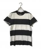 RRLダブルアールエル）の古着「半袖ボーダーカットソー/半袖コットンTシャツ」｜ホワイト×ブラック