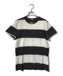 RRL（ダブルアールエル）の古着「半袖ボーダーカットソー/半袖コットンTシャツ」｜ホワイト×ブラック