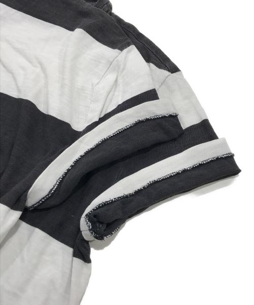 RRL（ダブルアールエル）RRL (ダブルアールエル) 半袖ボーダーカットソー/半袖コットンTシャツ ホワイト×ブラック サイズ:Sの古着・服飾アイテム